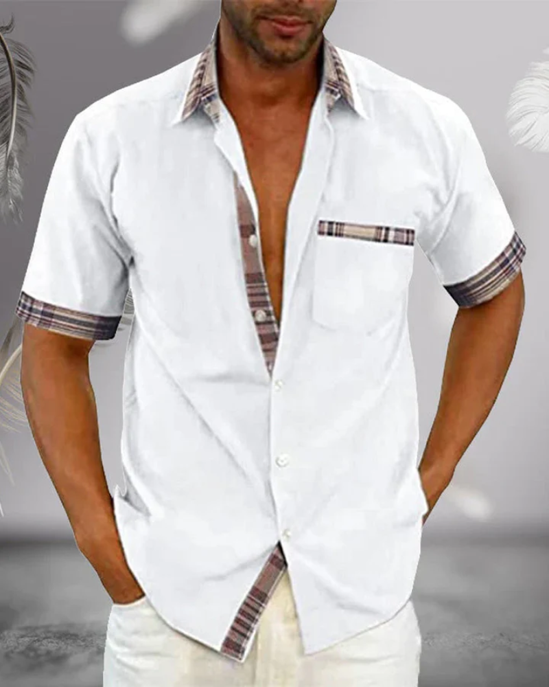 Chemise à col mao manches courtes légère et respirante homme – Quintin