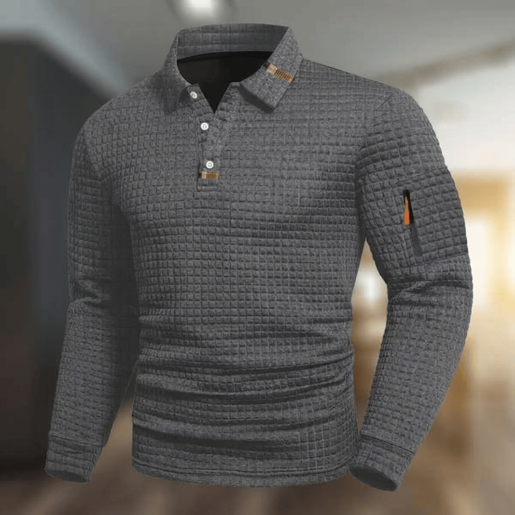 Polo matelassé manches longues poche zippée
