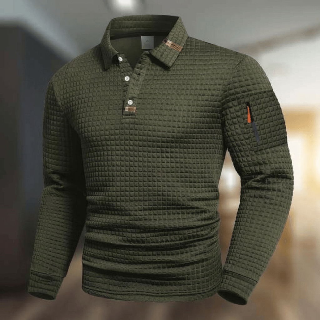 Polo matelassé manches longues poche zippée