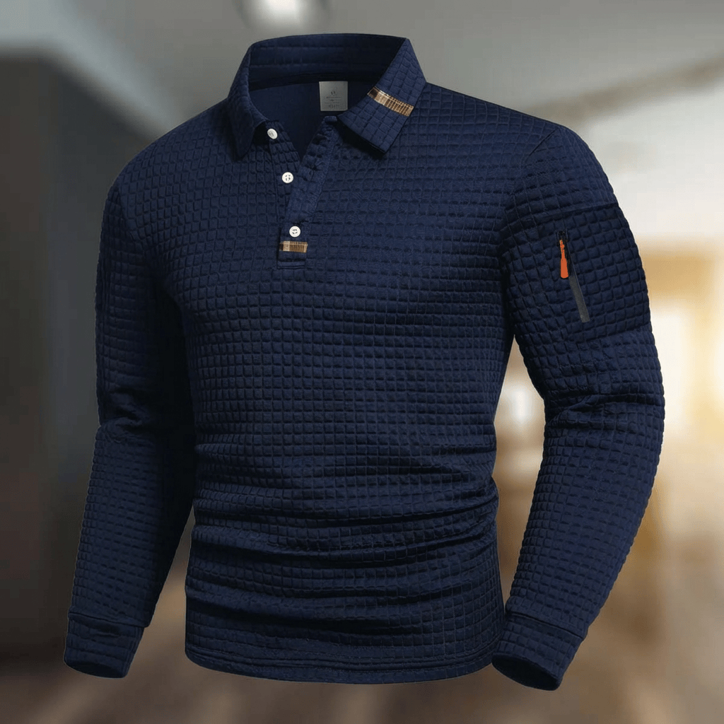 Polo matelassé manches longues poche zippée