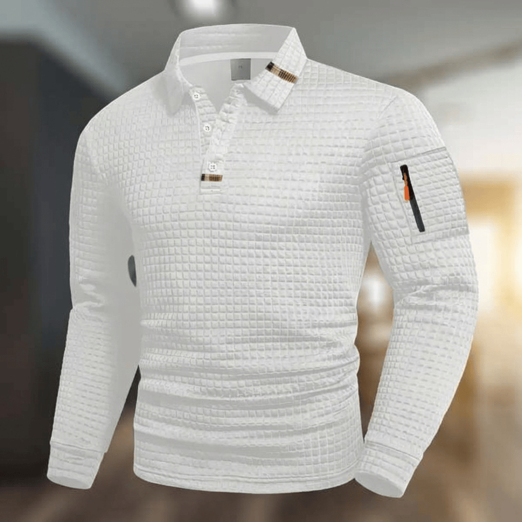 Polo matelassé manches longues poche zippée