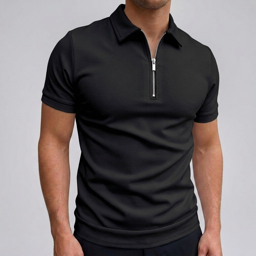 Polo uni à manches courtes