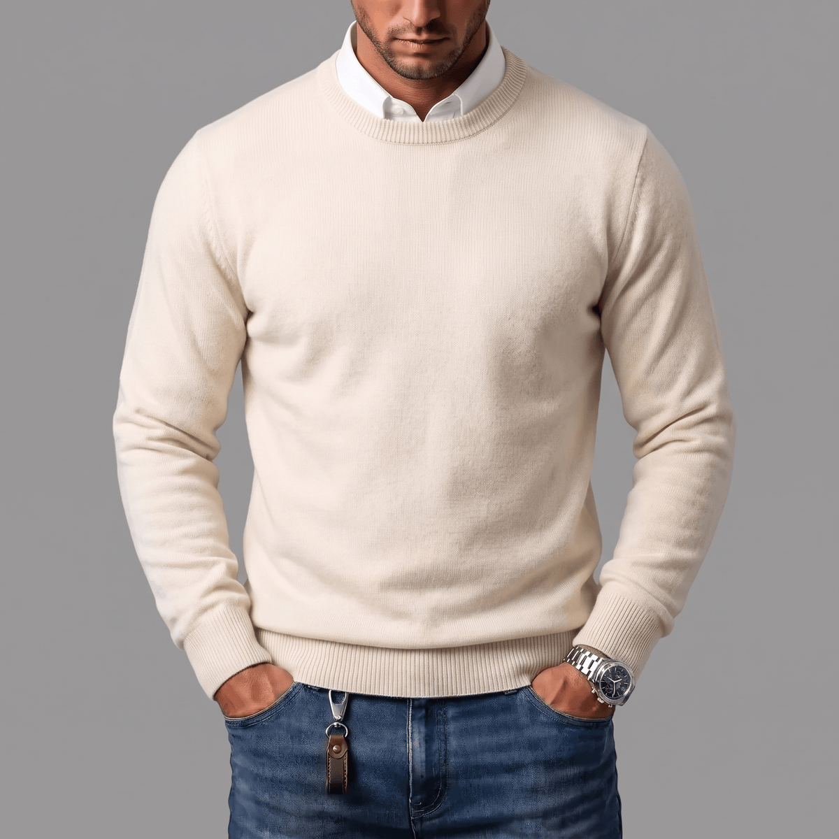Pull col rond en maille douce