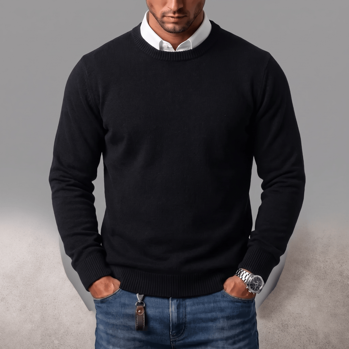 Pull col rond en maille douce