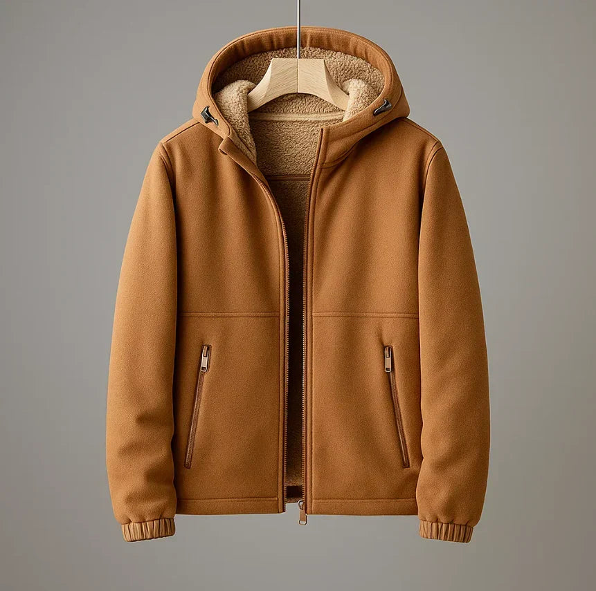Veste d'hiver aspect lainage coupe structurée