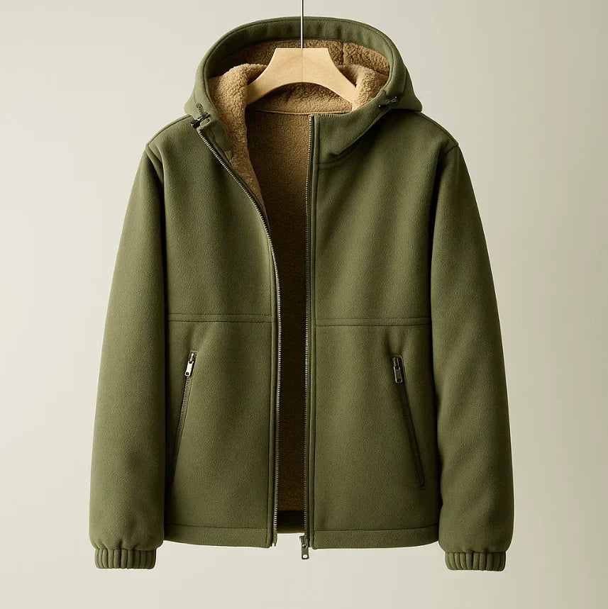 Veste d'hiver aspect lainage coupe structurée