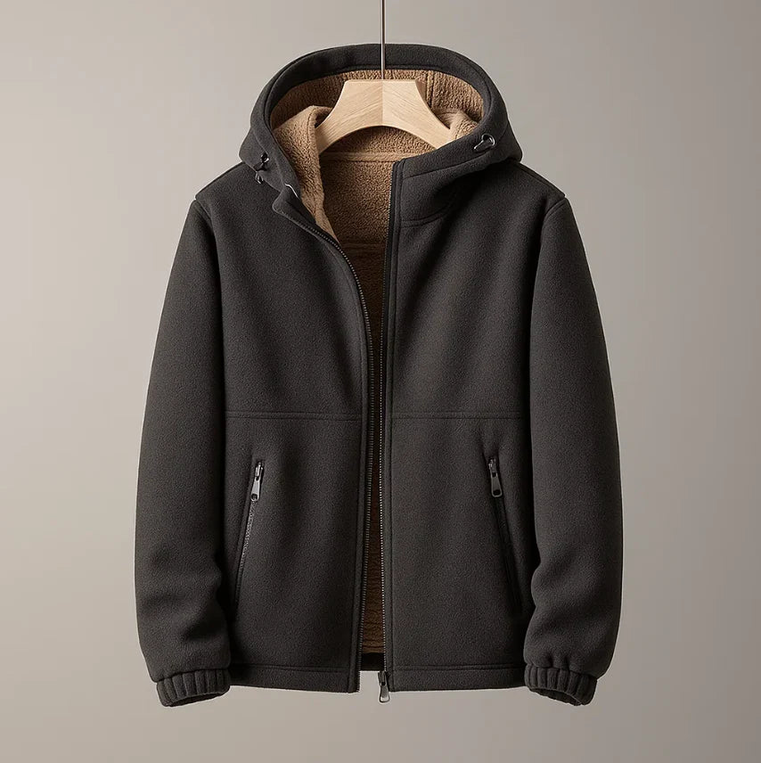 Veste d'hiver aspect lainage coupe structurée