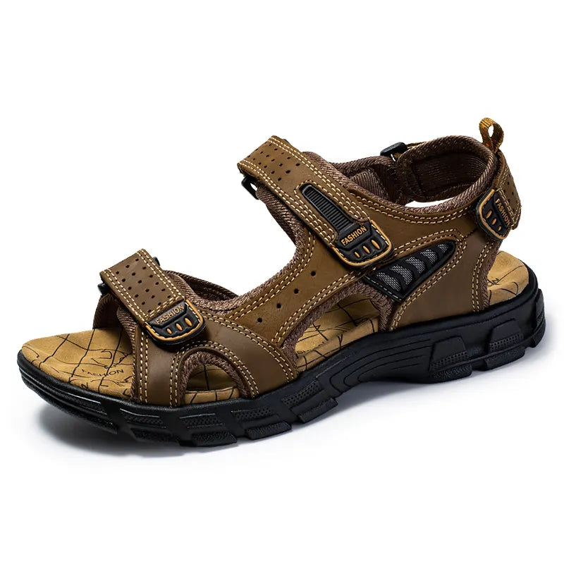 Sandales en cuir design ouvert confortables été homme – Brissac
