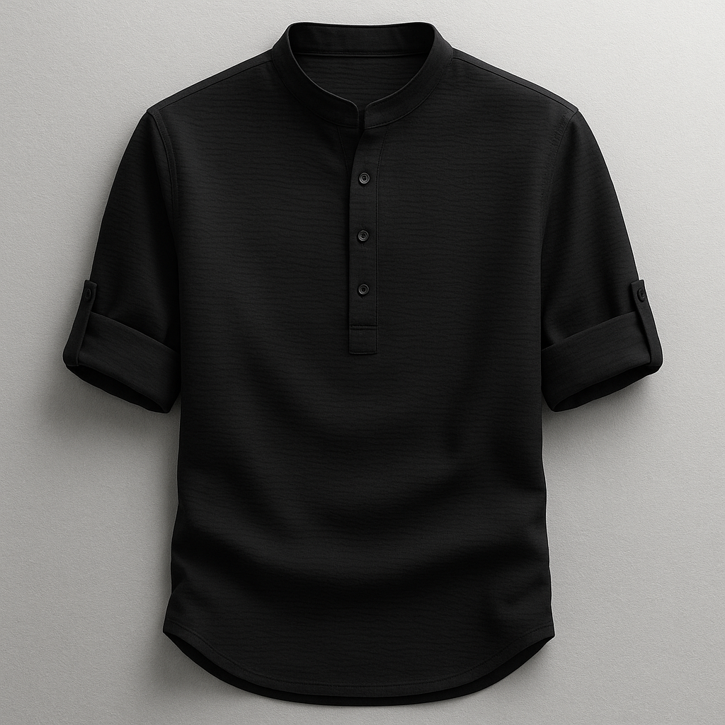 Chemise coton mélangé ourlet arrondi