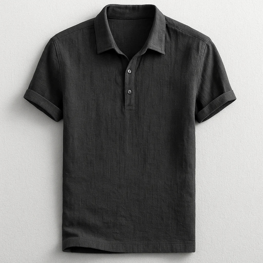 Polo en lin à manches courtes coupe ajustée respirant homme – Saintes