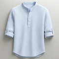 Chemise en coton et lin coupe droite au chic discret homme – Fayence