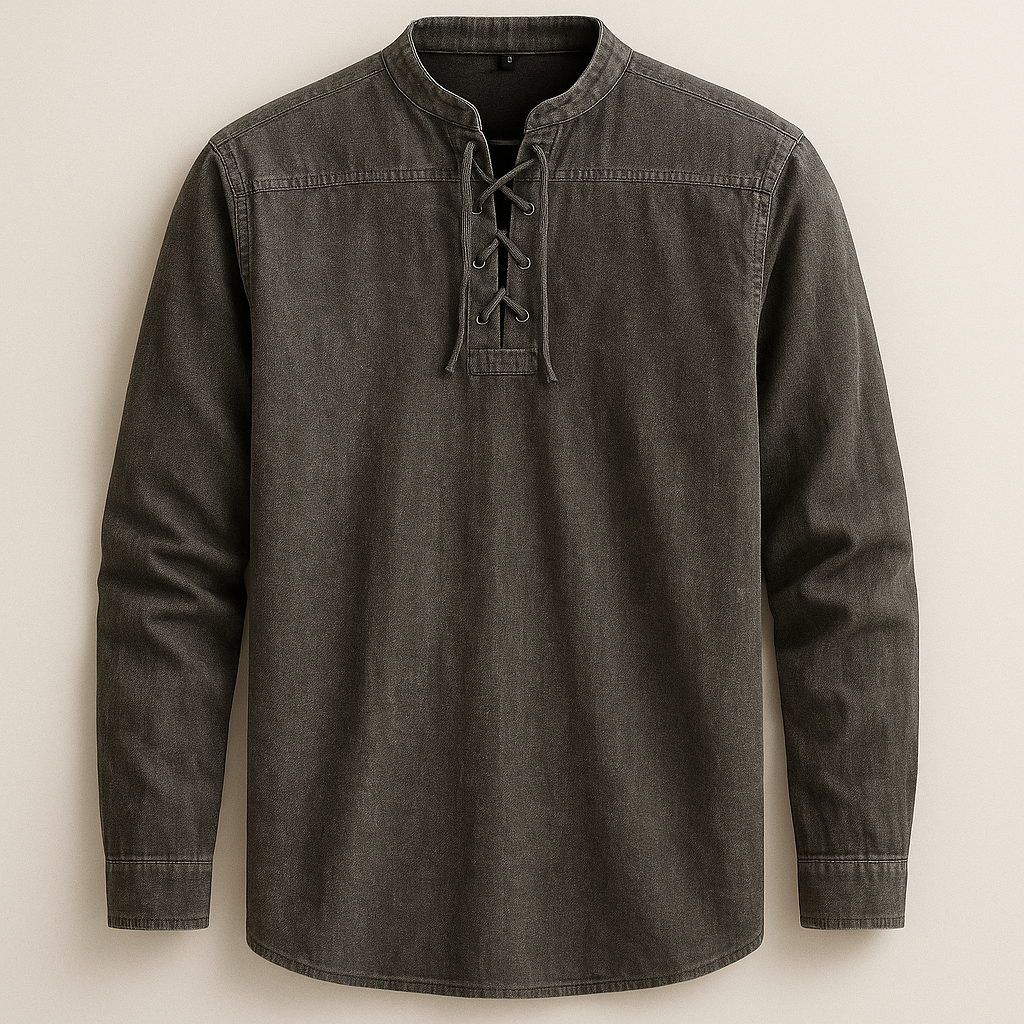 Chemise col tunisien à lacet