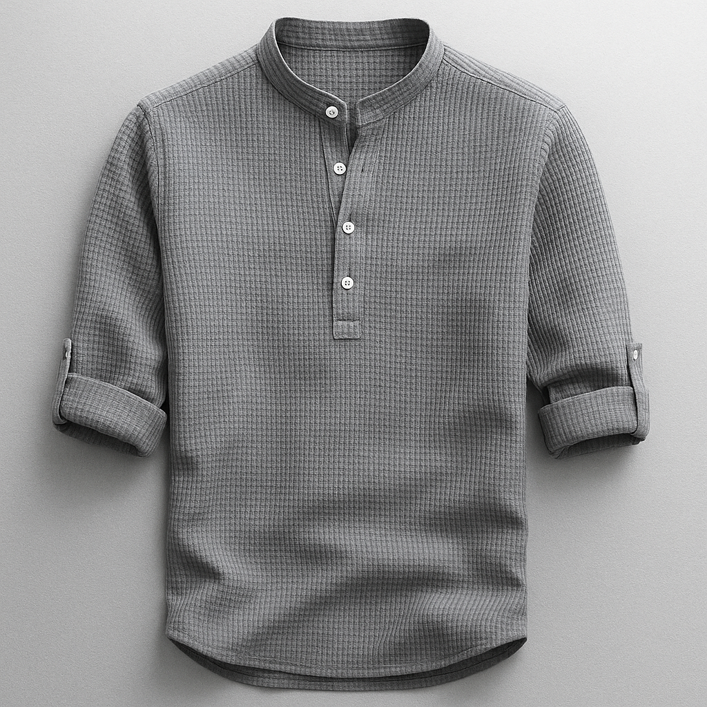 Chemise coton mélangé ourlet arrondi