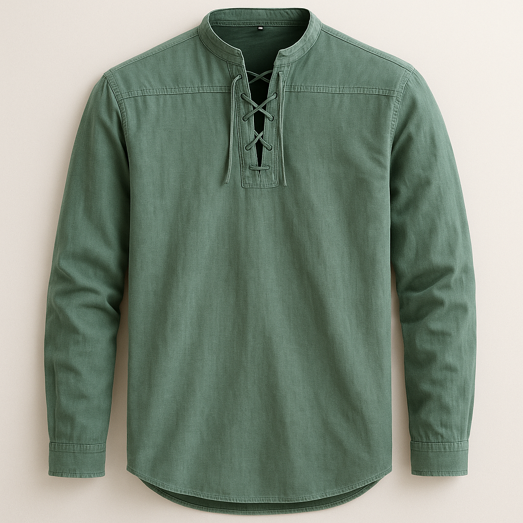 Chemise col tunisien à lacet