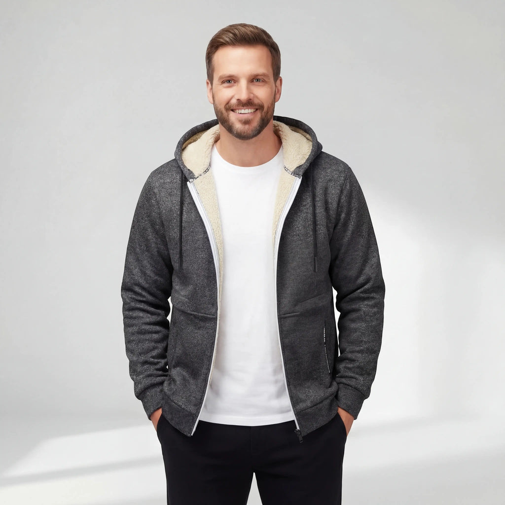 Cardigan en laine d'agneau coupe ample boutonné homme – Apremont