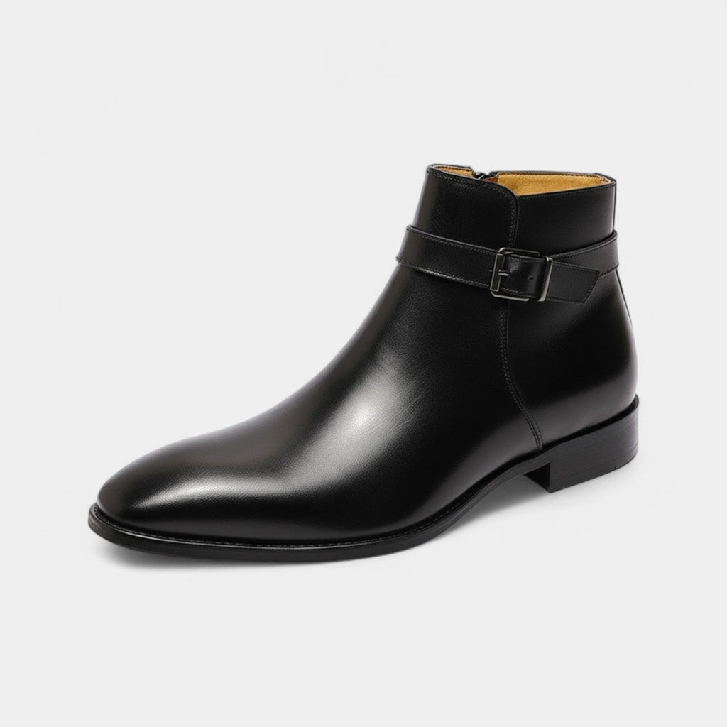 Bottines Chelsea aspect cuir lisse fermeture à boucle homme – Fuissé