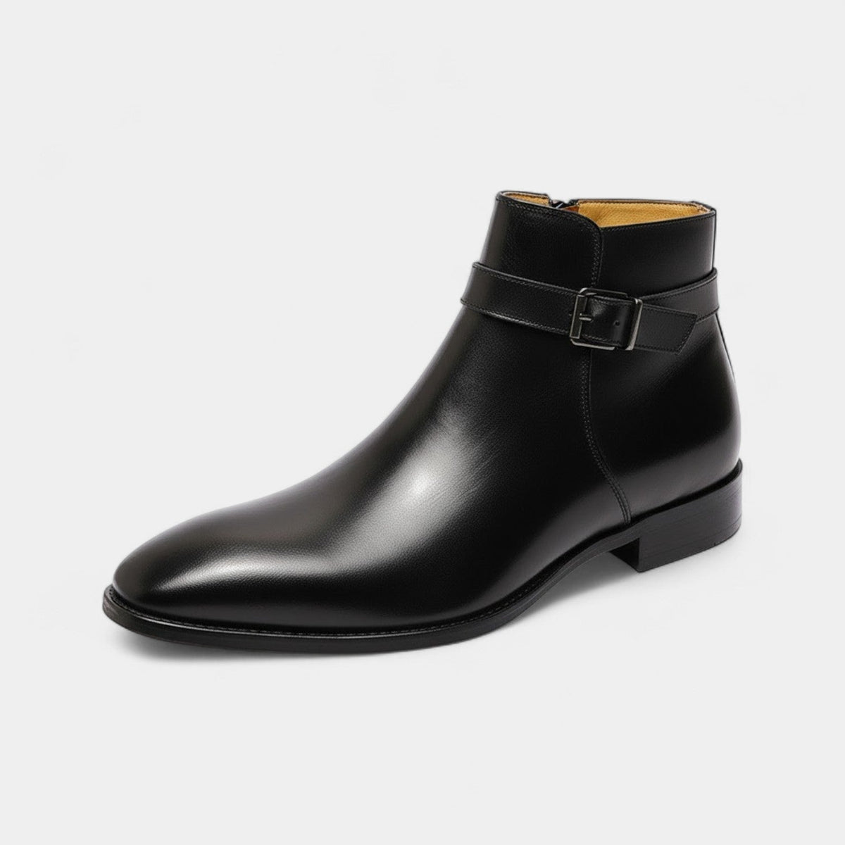 Bottines Chelsea aspect cuir lisse fermeture à boucle homme – Fuissé