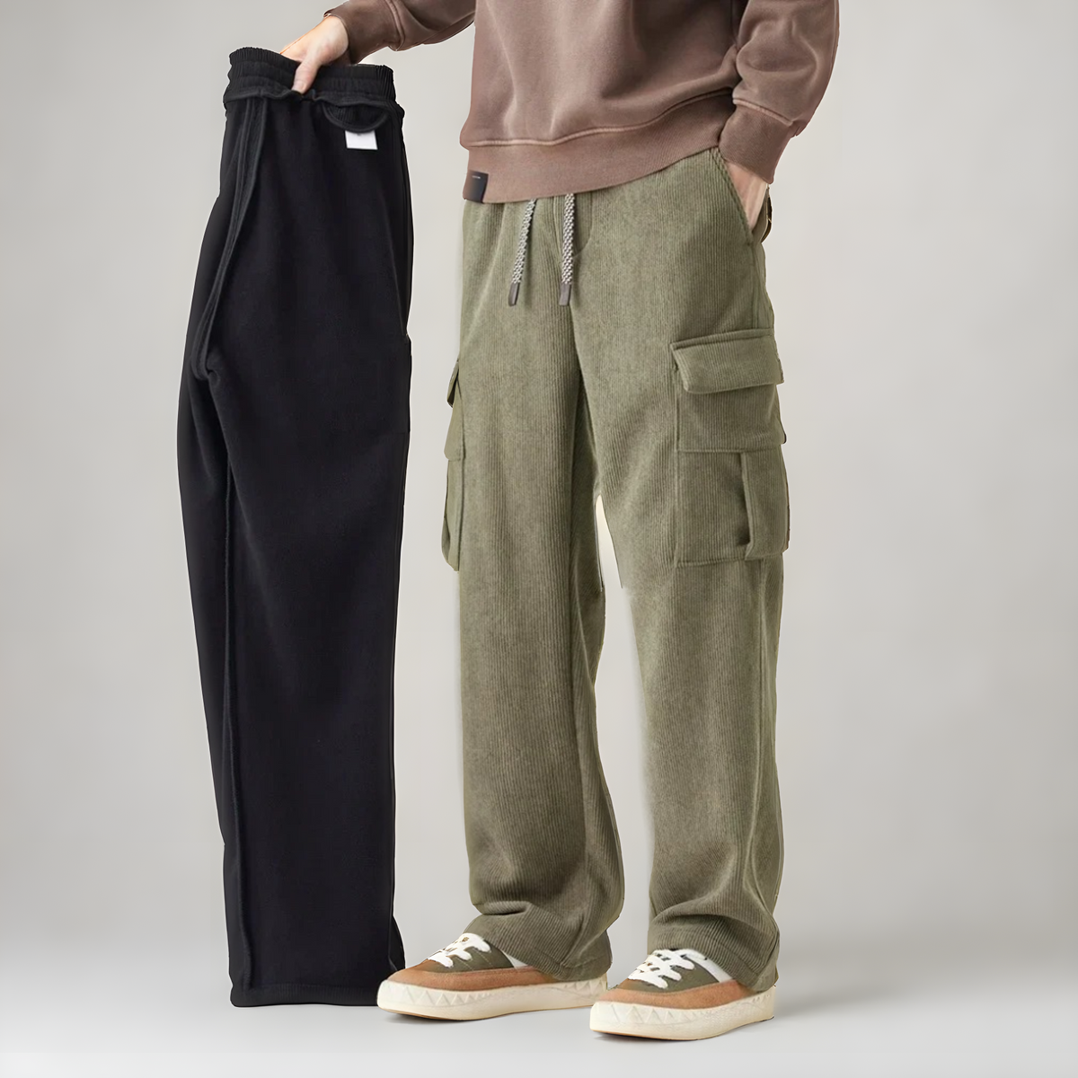 Pantalon cargo ample à poches multiples