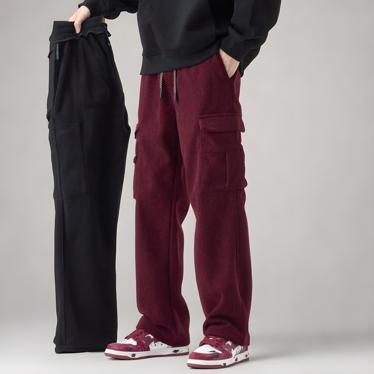 Pantalon cargo ample à poches multiples