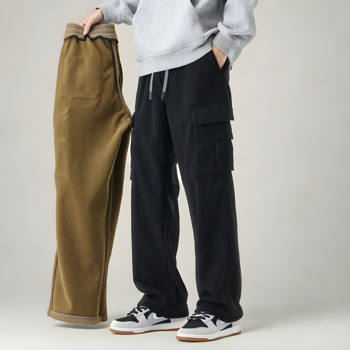 Pantalon cargo ample à poches multiples