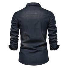 Chemise en denim poches poitrine manches longues homme – Entrevaux