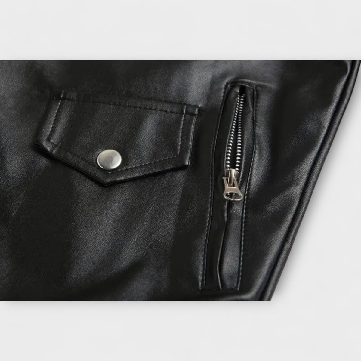 Blouson motard effet cuir zip asymétrique