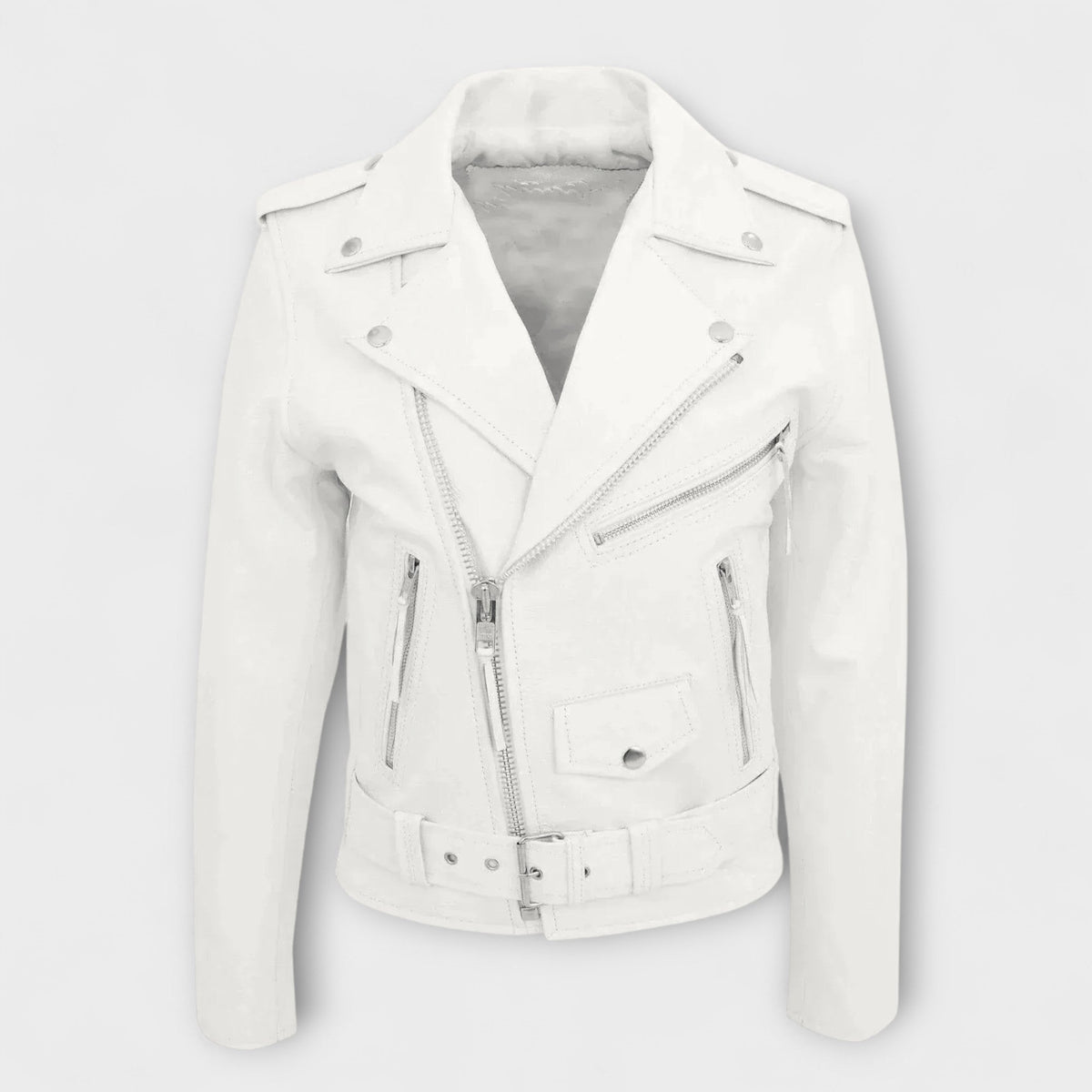 Blouson motard effet cuir zip asymétrique