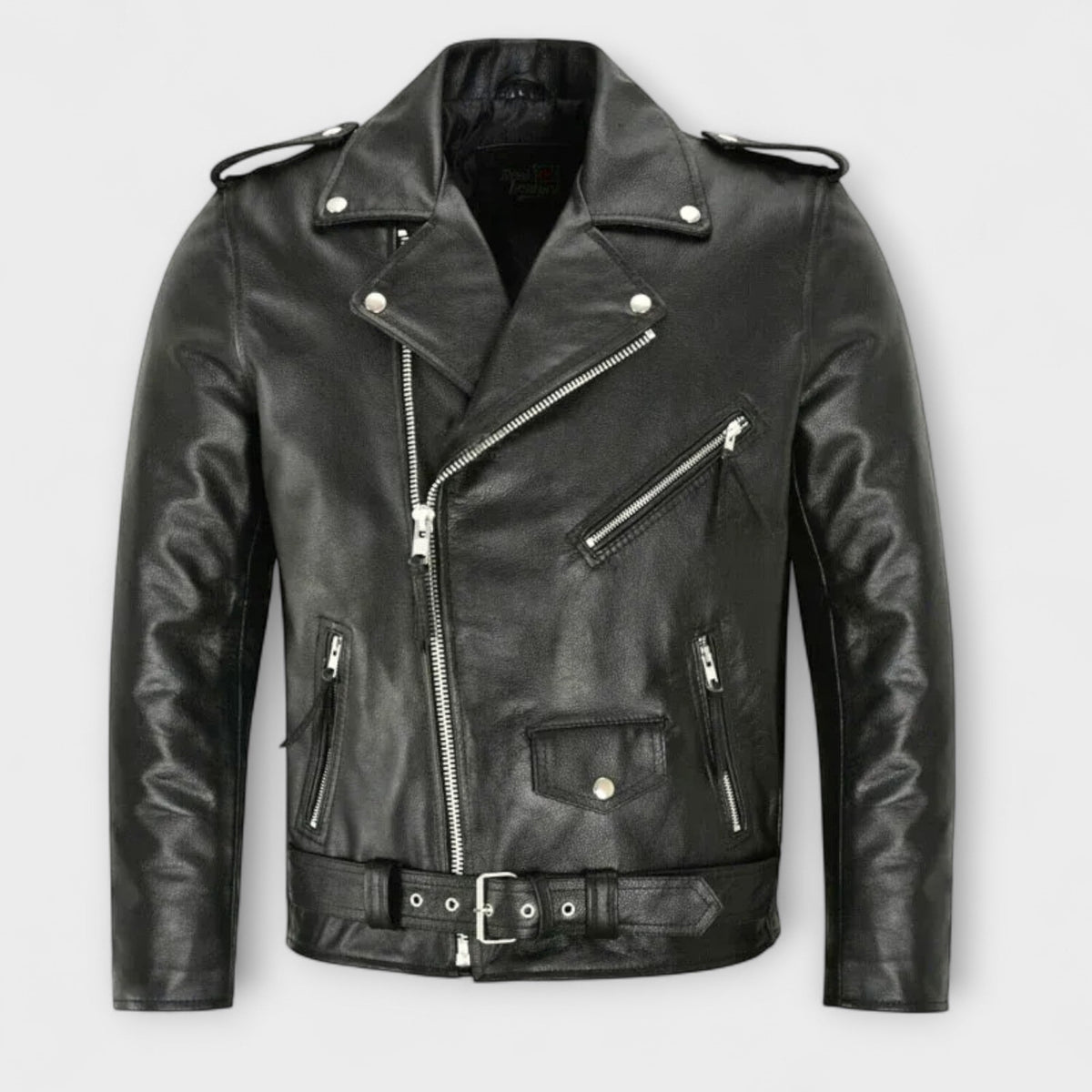 Blouson motard effet cuir zip asymétrique