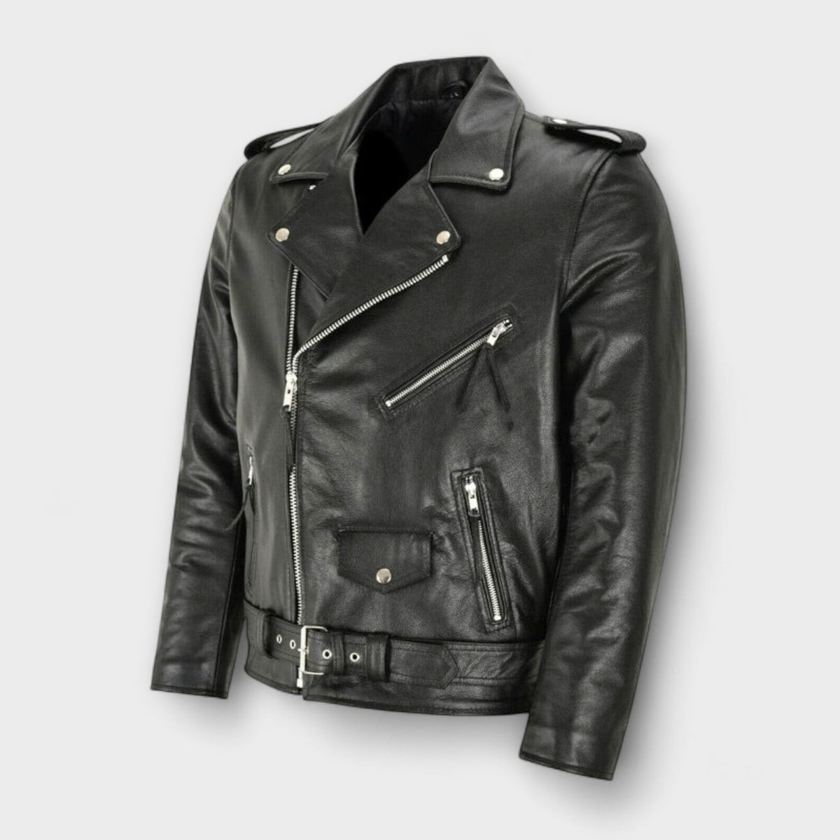 Blouson motard effet cuir zip asymétrique