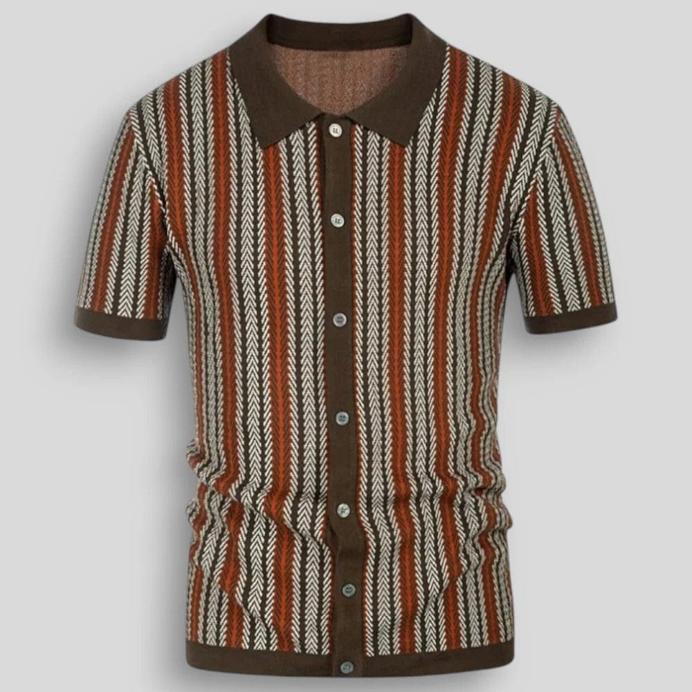 Polo en maille chevron boutonné