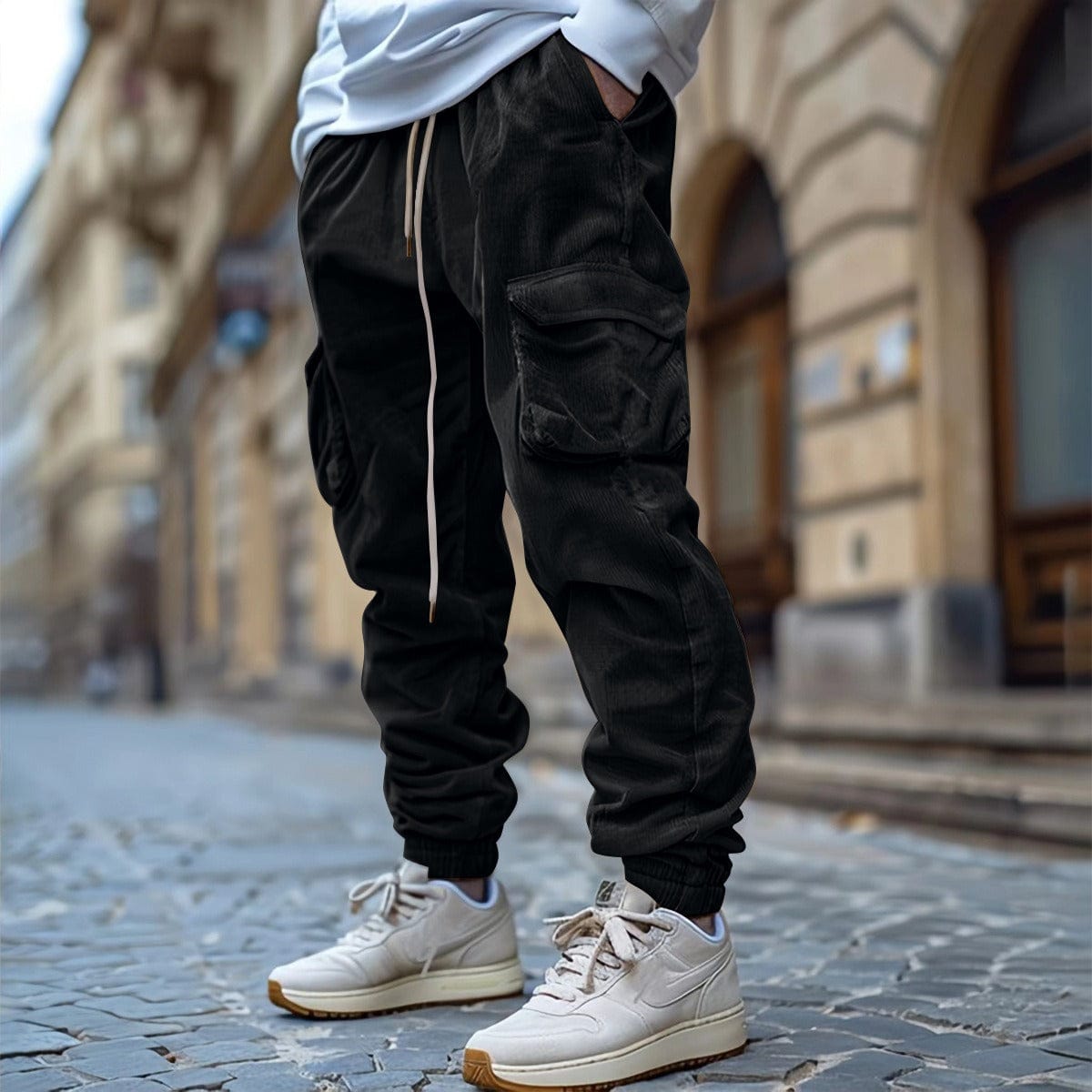 Pantalon en velours côtelé à cordon
