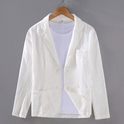 Blazer aspect lin à deux boutons