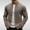 Gilet en maille texturée col mandarin