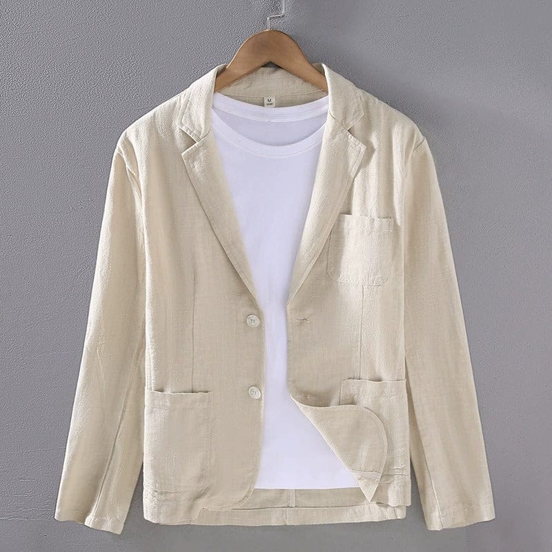 Blazer aspect lin à deux boutons