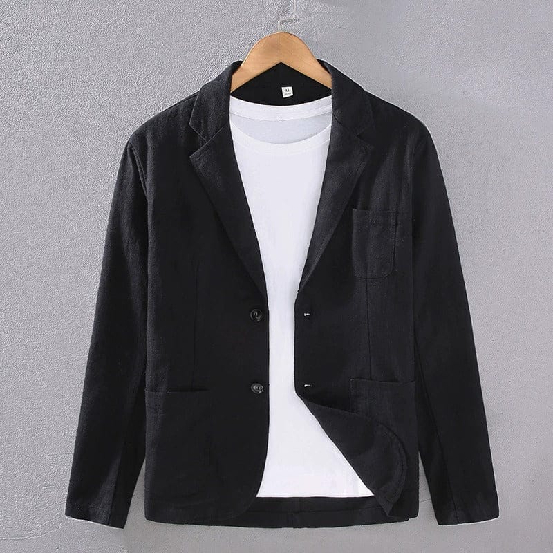 Blazer aspect lin à deux boutons