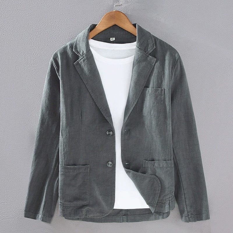 Blazer aspect lin à deux boutons