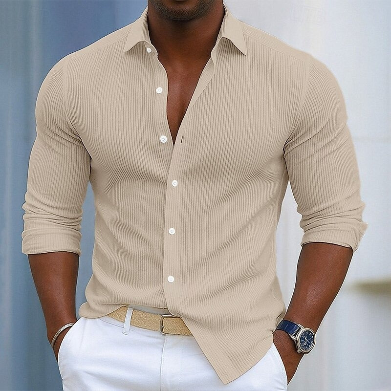 Chemise en maille côtelée blanche
