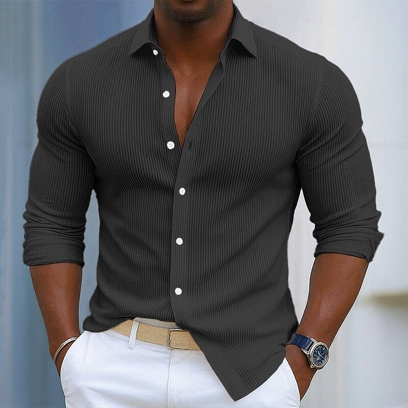 Chemise en maille côtelée blanche