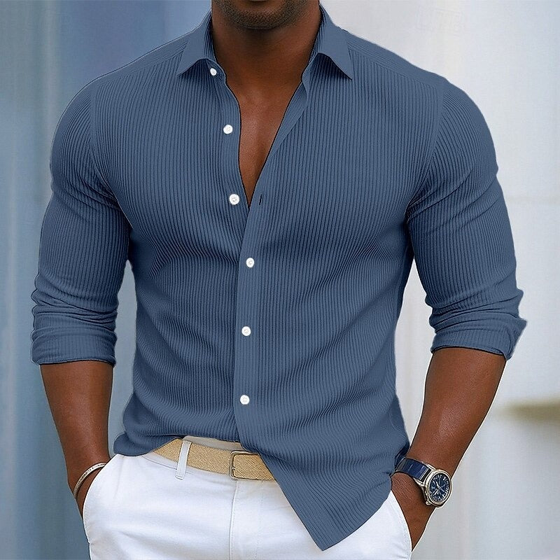 Chemise en maille côtelée blanche