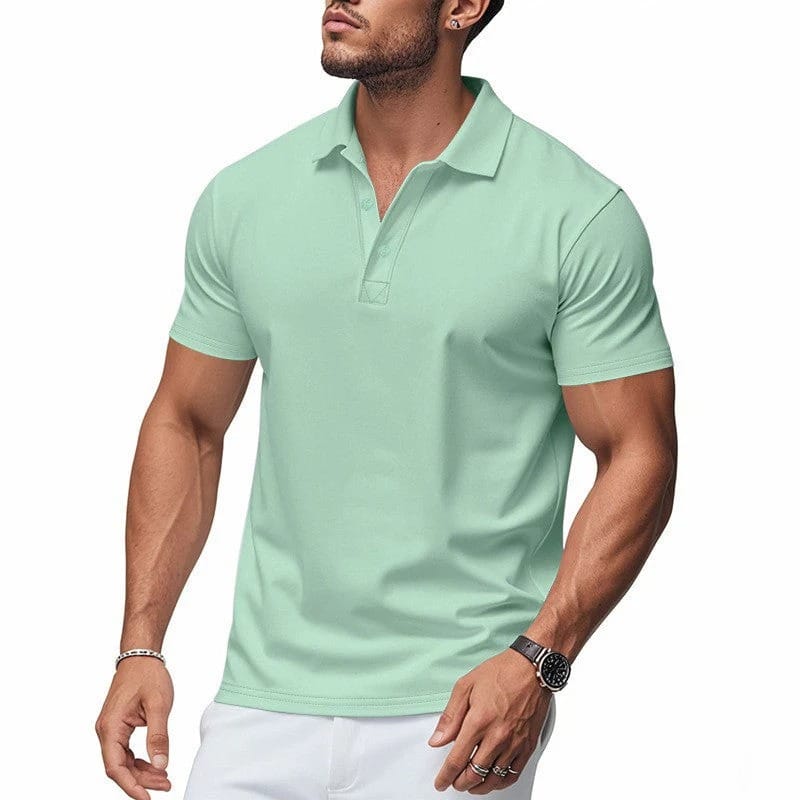 Polo extensible à patte deux boutons