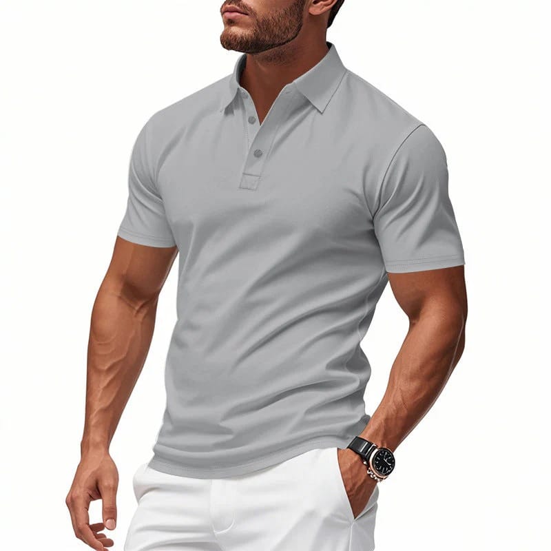 Polo extensible à patte deux boutons