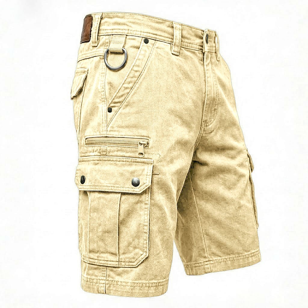 Short cargo aspect denim délavé