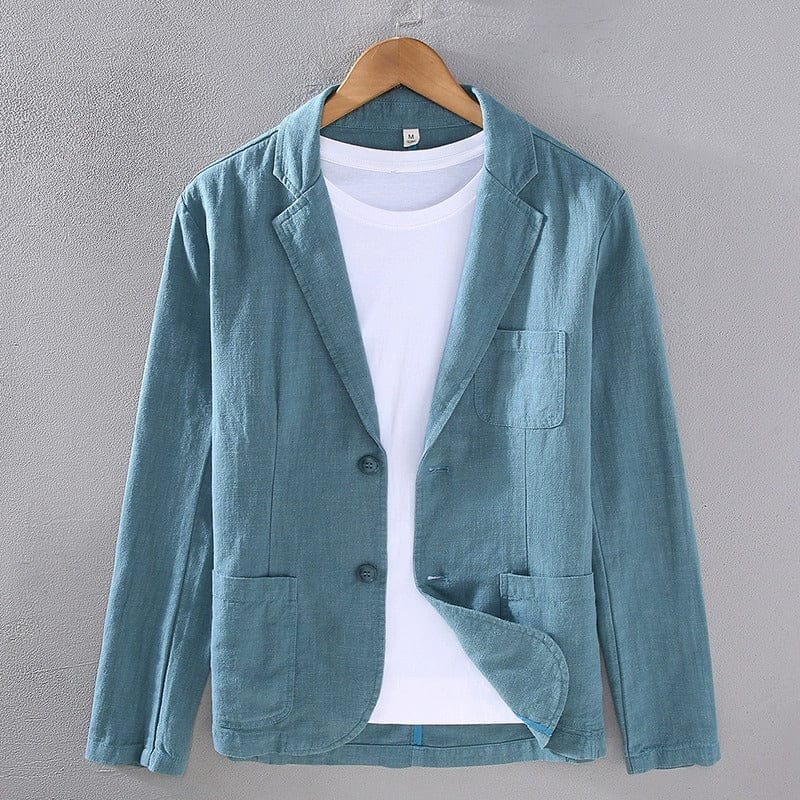Blazer aspect lin à deux boutons