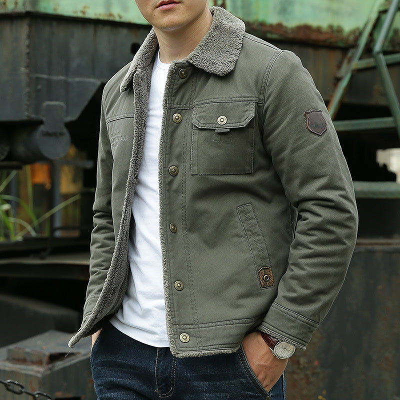 Veste workwear boutonnée doublée peluche