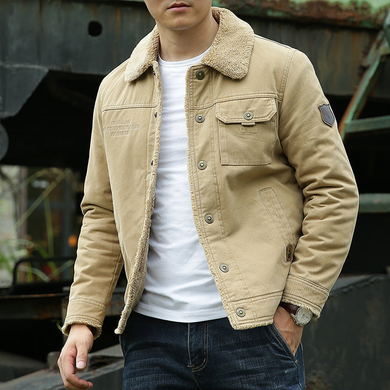 Veste workwear boutonnée doublée peluche