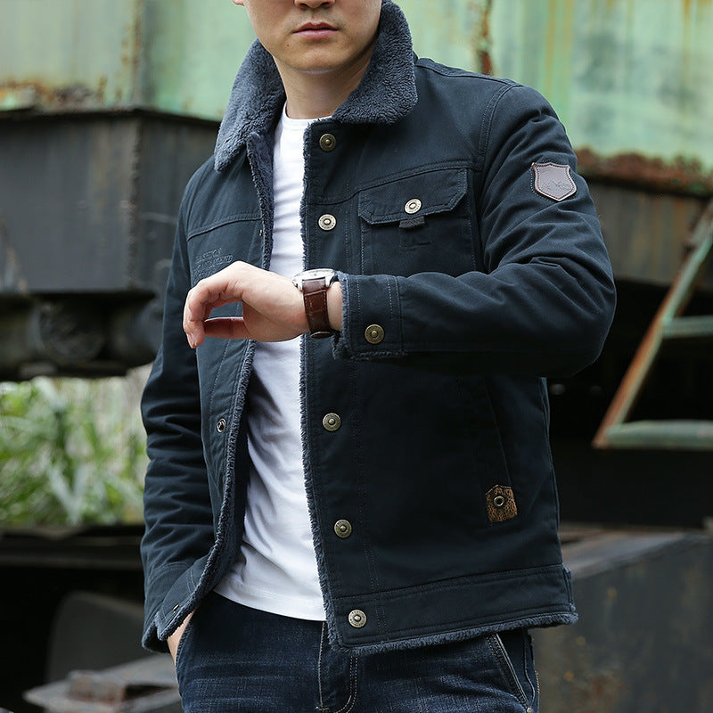Veste workwear boutonnée doublée peluche