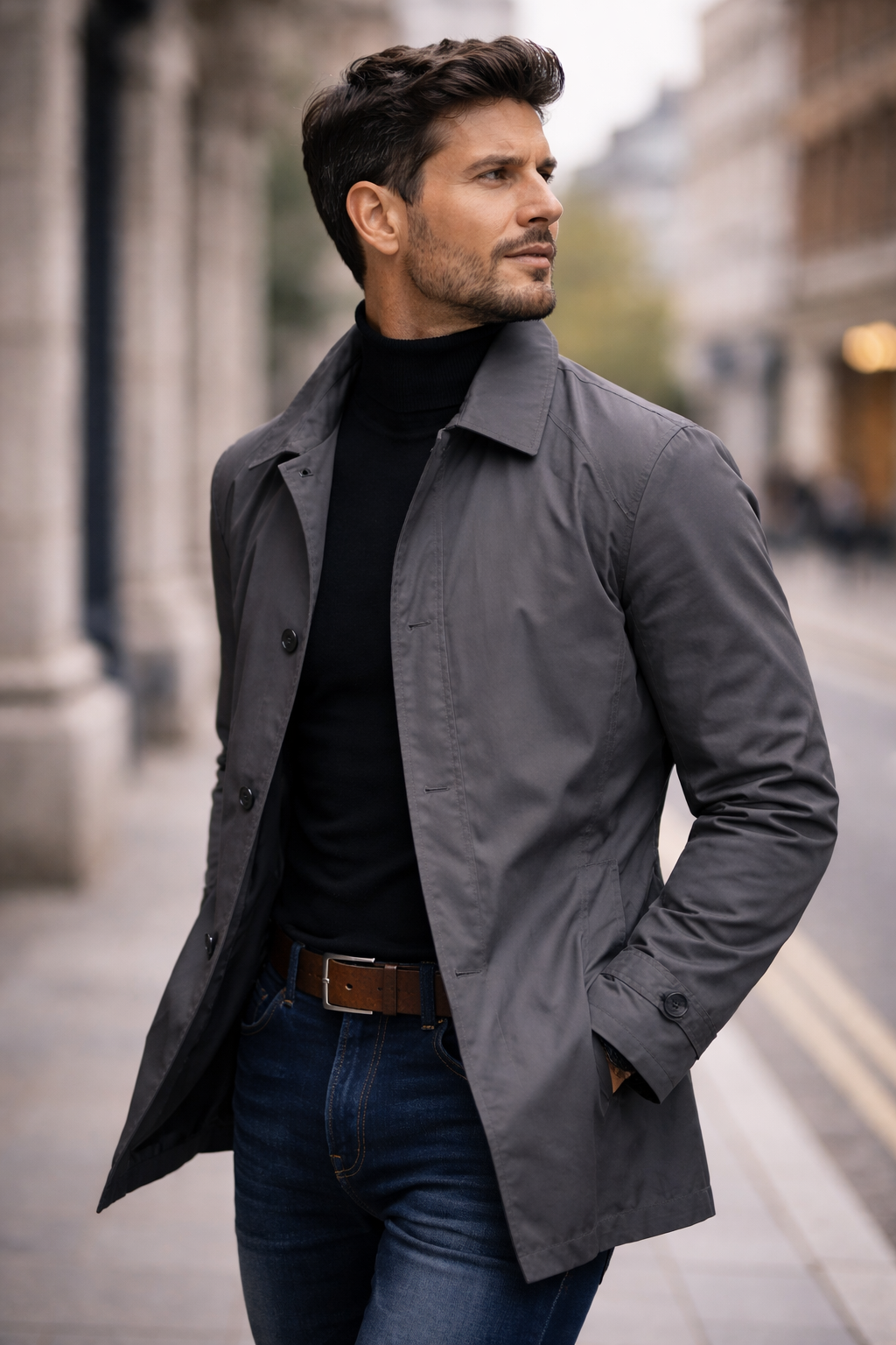 Manteau urbain coupe structurée
