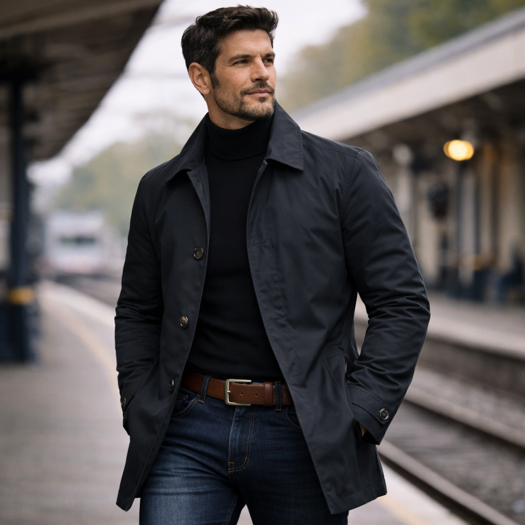 Manteau classique aux lignes épurées