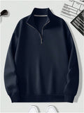 Sweat uni oversize à col montant zippé coupe ample élégante homme – Terrasson