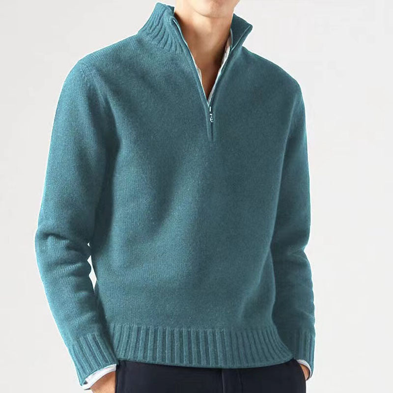Pull en maille épaisse à col montant zippé chaleur et élégance homme – Sauveterre